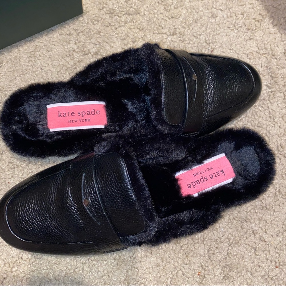 Kate spade black mules Caelyn flats